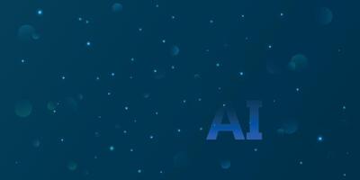 Technology AI circuit banner. Digital abstract tech background, big data, blue futuristic motherboard, green cyber lines. Innovation concept. Nano illustration vector