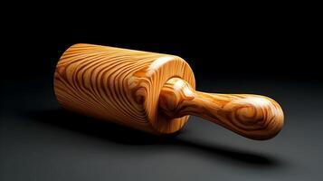 3D Soft Lit Rolling Pin Representing Professional Baking Tools and Cuisine photo
