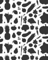 Seamless pattern of fruit and vegetables vector