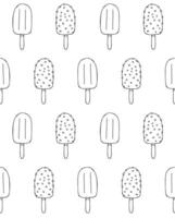 Seamless pattern of sketch eskimo ice cream vector
