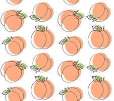 Seamless pattern of doodle sketch peach vector