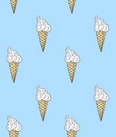 Seamless pattern of sketch ice cream vector