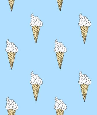 Seamless pattern of sketch ice cream