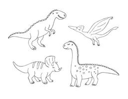 Set of different dinosaur vector