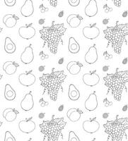 Seamless pattern of fruit and vegetables vector