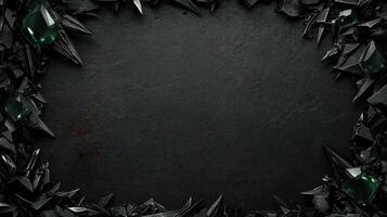 oscuro y dramático fantasía antecedentes presentando afilado, dentado negro rocas con metálico acentos, creando un lujoso y místico atmósfera, Perfecto para juego diseño, carteles, o digital Arte foto