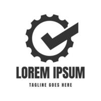Cog Drive or Tyre with Check Fix Good Symbol Icon Logo Design vector