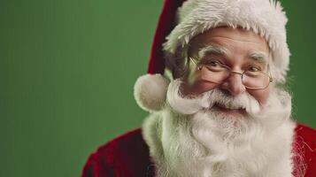 Santa Claus on green background. photo