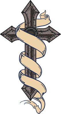 CROSS WITH BANNER