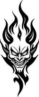 tattoo design of a devil with flames vector