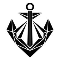 Sleek Anchor Design - Geometric Lines and Modern Typeface Illustration vector