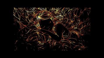 Neon frame effect,Fairy with Sparkling Wings on black background video