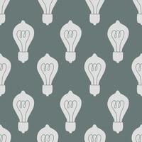 Hand drawn light bulb seamless pattern. Idea and creativity symbol repeated tile ornament. line illustration geometric design for textile, fabric, background, packaging, cover. vector