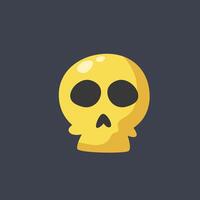 golden skull head in flat design. vector