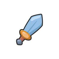 mini cute sword in outline flat design. vector