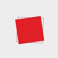 blank red square text space in flat design. vector