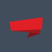 blank red banner in outline flat design. vector