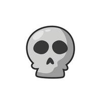 skull head in outline flat design. vector