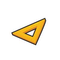 triangle ruler in outline flat design. vector