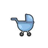 baby stroller in outline design. vector