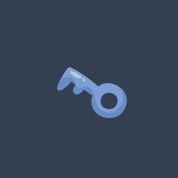 iron key in flat design. vector