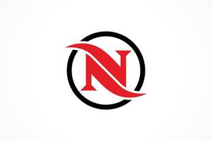Initial N Circular Line logo design Element vector