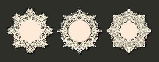 isolated vintage label design with circle frame vector