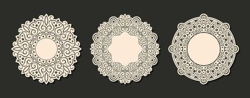 isolated vintage label design with circle frame vector