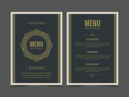 Luxury Menu Layout with Ornamental Elements. vector