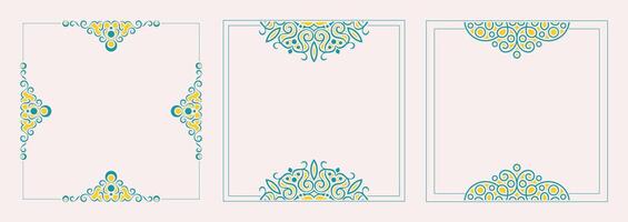 colorful art frame design template vector