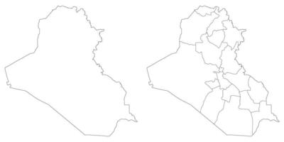 Iraq map. Map of Iraq in white set vector
