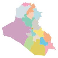 Iraq map. Map of Iraq in administrative provinces in multicolor vector