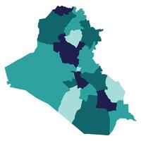 Iraq map. Map of Iraq in administrative provinces in multicolor vector