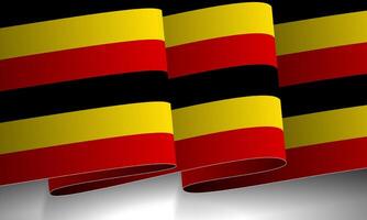 Wavy uganda flag with simple shadow on white background design. Good template for uganda independence day or national day campaign vector