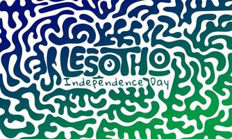 Typography of Lesotho independence day in ethnicity background design. Also good template for lesotho national day campaign vector