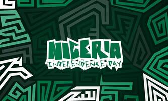 Abstract irregular maze design in green color concept. Good template for nigeria independence day campaign. Nigeria national day background vector