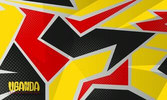 Irregular shape design of black yellow and green background. Good template for uganda independence day or national day design vector