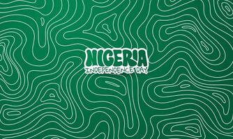 Topographic pattern design in white lines on green background for nigeria independence day campaign. Also good template for nigeria national day vector