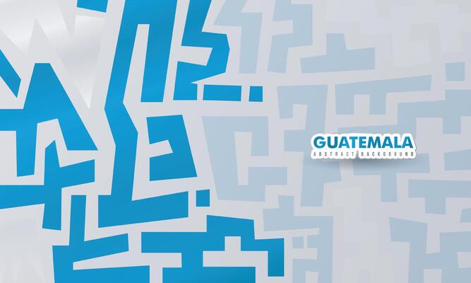 Blue and white background with maze graffiti pattern. Good template for guatemala national day campaign