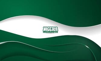 Waving abstract green white background with shadow effect. Good template for nigeria independence day or national day vector