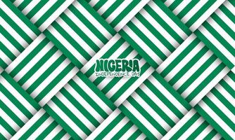 green and white pattern background with layered woven concept design. Nigeria independence day. Nigeria national day background vector