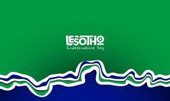 Green blue gradient background with irregular line of lesotho flag. Good template for lesotho independence day design vector