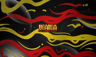 uganda independence day background with flat red and yellow smoke design flying on black background. Also good template for uganda national day vector