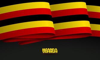 Uganda independence day template with the folded design of the Ugandan flag looks like it is fluttering slightly. Also good template for uganda national day vector