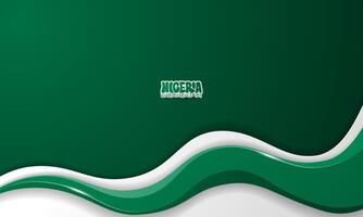 Gradient green background with wavy 3d green shape on white design. Nigeria independence day background. Nigeria national day template vector