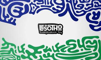 Lesotho independence day typography design with abstract ethnic background. Also good template for lesotho national day campaign vector