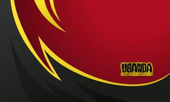 Uganda independence day template with wavy yellow and black on red background. Also good template for uganda national day vector