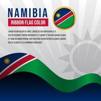 Namibia ribbon flag with Flag Badge and decoration vector