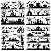 The Art of Creating Haunting Silhouette Borders for a Perfect Halloween Atmosphere vector