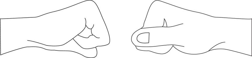 Two fisted hands moving towards each other to make a gesture that means sealing the deal. vector